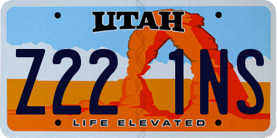UT license plate Z221NS