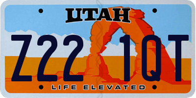 UT license plate Z221QT