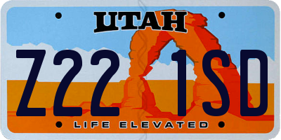 UT license plate Z221SD