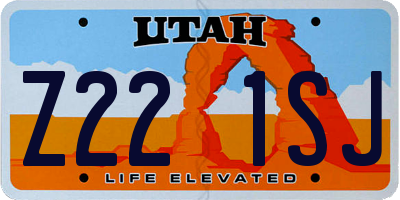 UT license plate Z221SJ