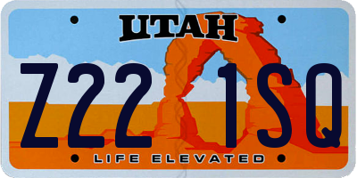 UT license plate Z221SQ