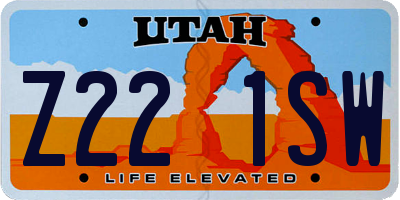 UT license plate Z221SW