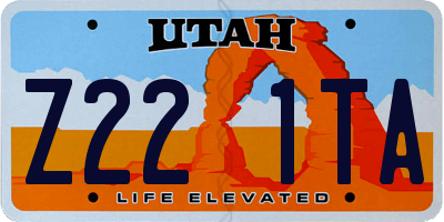 UT license plate Z221TA