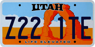 UT license plate Z221TE