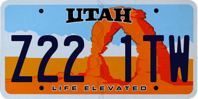 UT license plate Z221TW