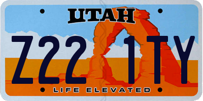 UT license plate Z221TY