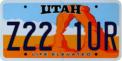 UT license plate Z221UR