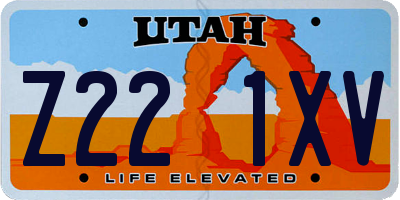 UT license plate Z221XV