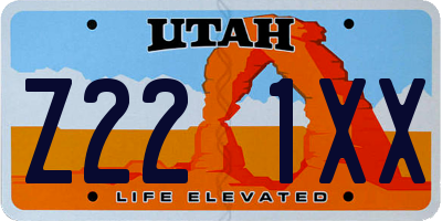 UT license plate Z221XX