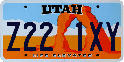 UT license plate Z221XY