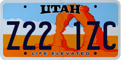 UT license plate Z221ZC