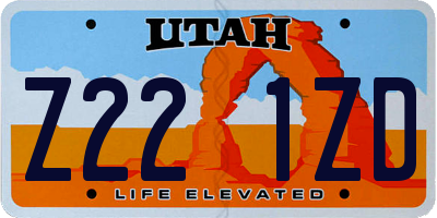 UT license plate Z221ZD
