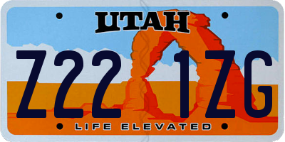 UT license plate Z221ZG