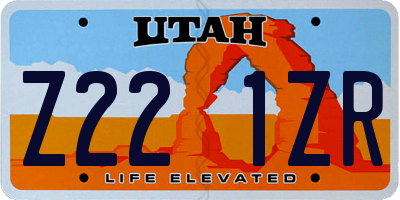 UT license plate Z221ZR