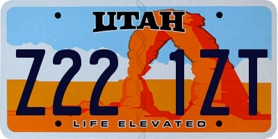 UT license plate Z221ZT