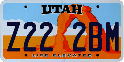 UT license plate Z222BM
