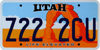 UT license plate Z222CU