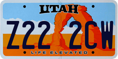 UT license plate Z222CW