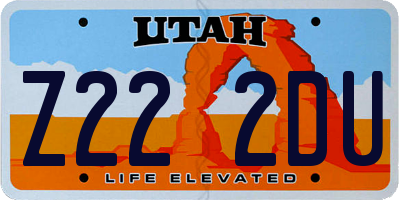 UT license plate Z222DU