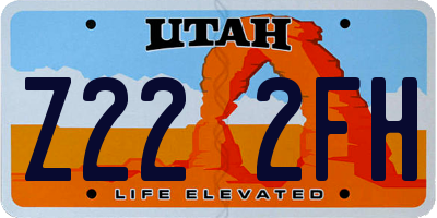 UT license plate Z222FH