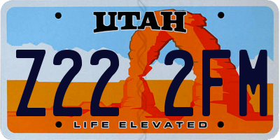 UT license plate Z222FM