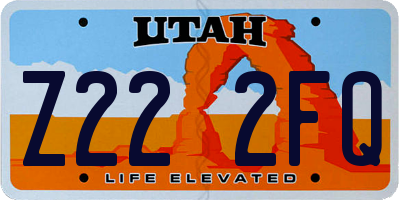 UT license plate Z222FQ
