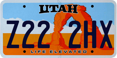 UT license plate Z222HX