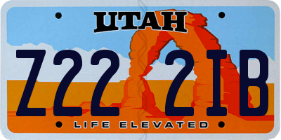 UT license plate Z222IB