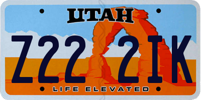 UT license plate Z222IK