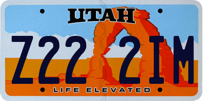 UT license plate Z222IM