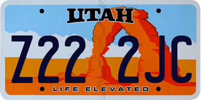 UT license plate Z222JC