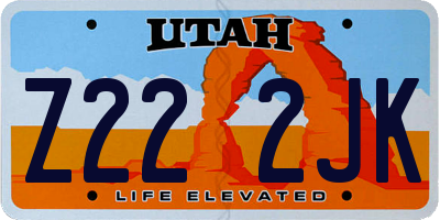 UT license plate Z222JK