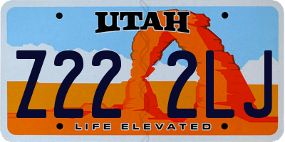 UT license plate Z222LJ