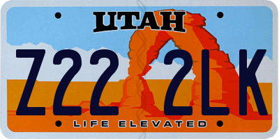 UT license plate Z222LK