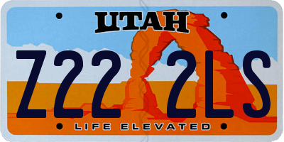 UT license plate Z222LS