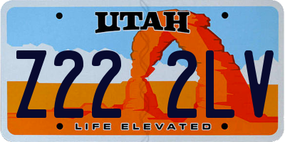UT license plate Z222LV