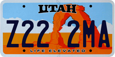 UT license plate Z222MA