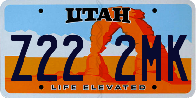 UT license plate Z222MK