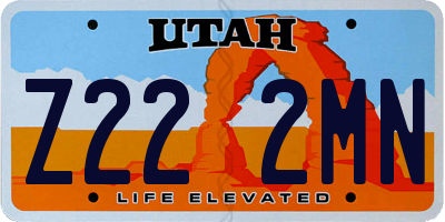 UT license plate Z222MN