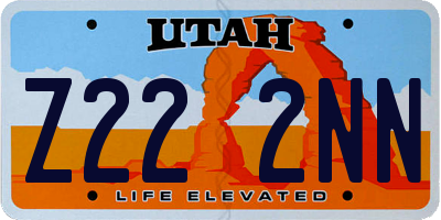 UT license plate Z222NN