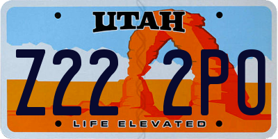 UT license plate Z222PO