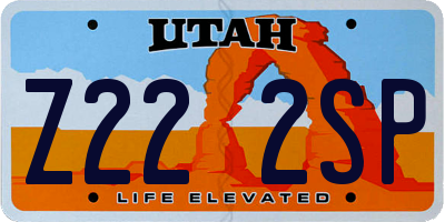 UT license plate Z222SP