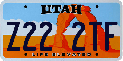 UT license plate Z222TF