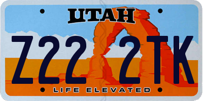 UT license plate Z222TK