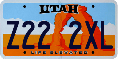 UT license plate Z222XL