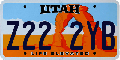 UT license plate Z222YB
