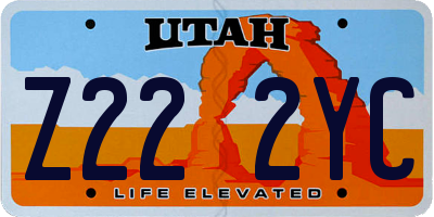 UT license plate Z222YC