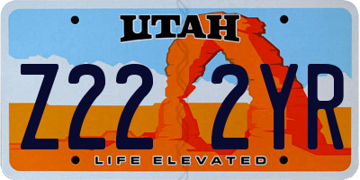 UT license plate Z222YR