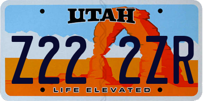 UT license plate Z222ZR