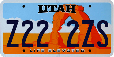 UT license plate Z222ZS